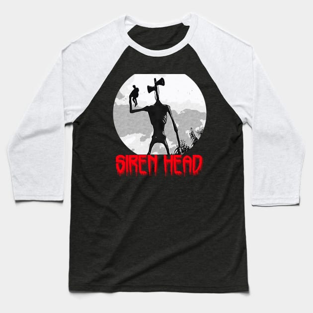 Siren Head Baseball T-Shirt by ZenCloak